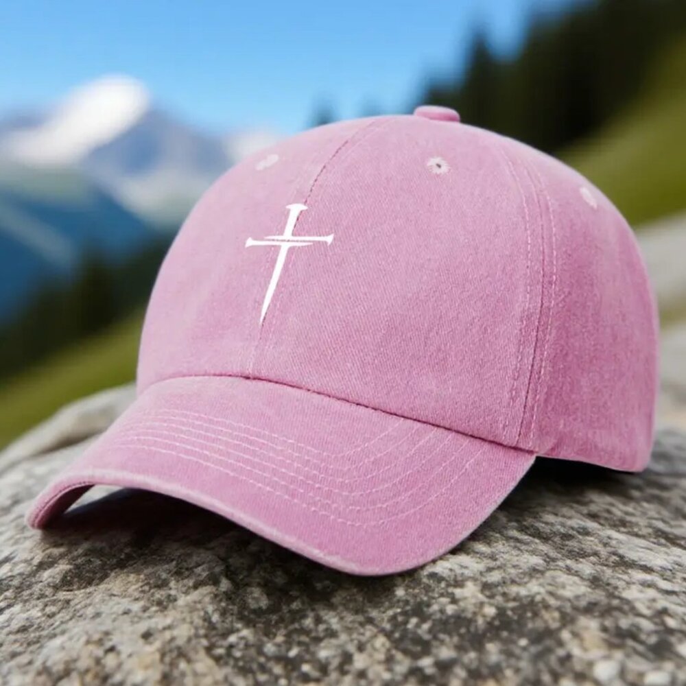 HEPANDY EMBROIDED THREE NAILS CROSS BASEBALL HAT